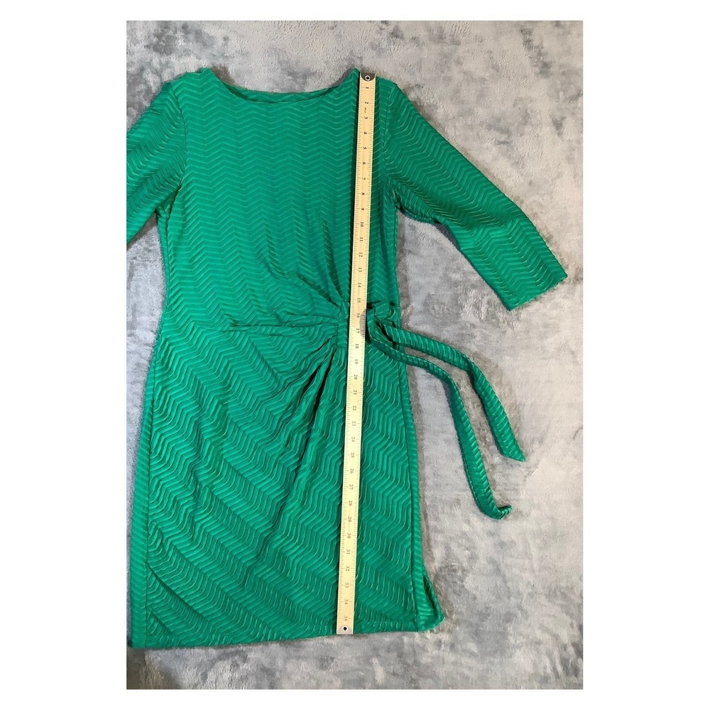 Shelby & Palmer Girls Green Chevron Dress Size 10 3/4 Sleeve - Picture 4 of 6